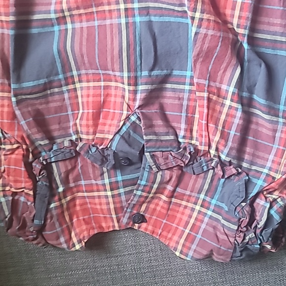 Sz 12-18 Tea Collection Plaid Ruffled Romper - Picture 5 of 5